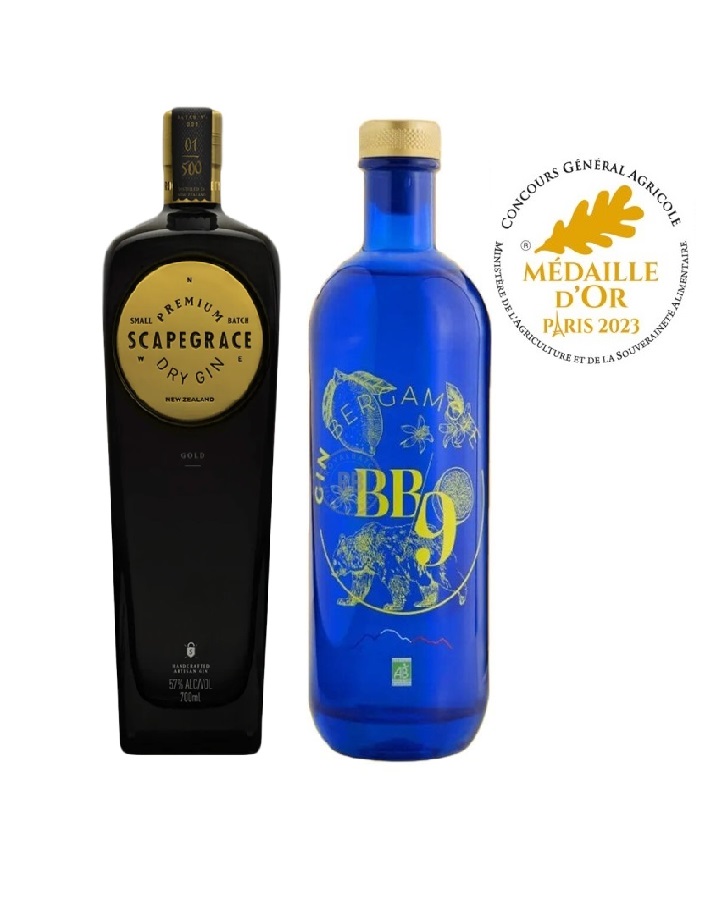 BB9 Gin + Scapegrace Dry Small Batch Gold Gin Bundle